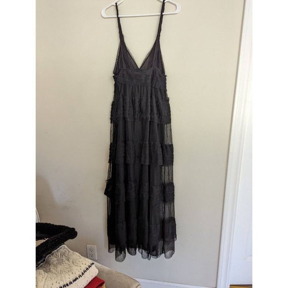 ZARA WOMAN $139 RUFFLED TULLE DRESS ZW COLLECTION BLACK XS S M L REF: 8936/113 - Picture 7 of 13